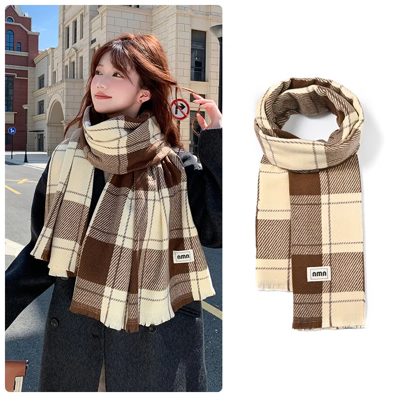 BANDICOOT Polyester Knit Scarves Women's Green/Caramel/Pink/Black-2