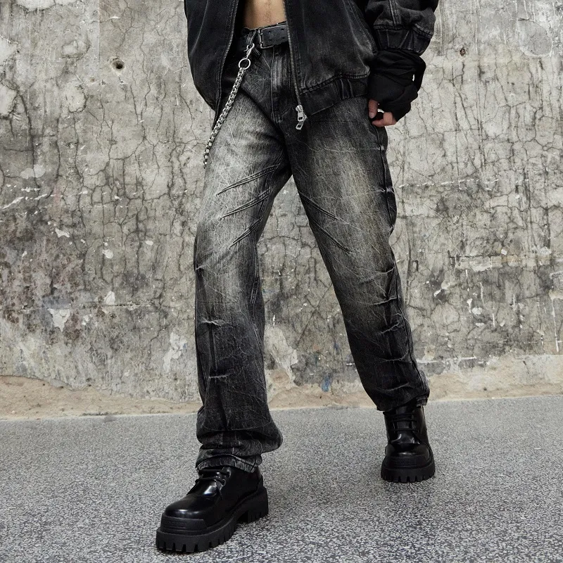 Merge Lab. Jeans Unisex Washed Black Gray-2