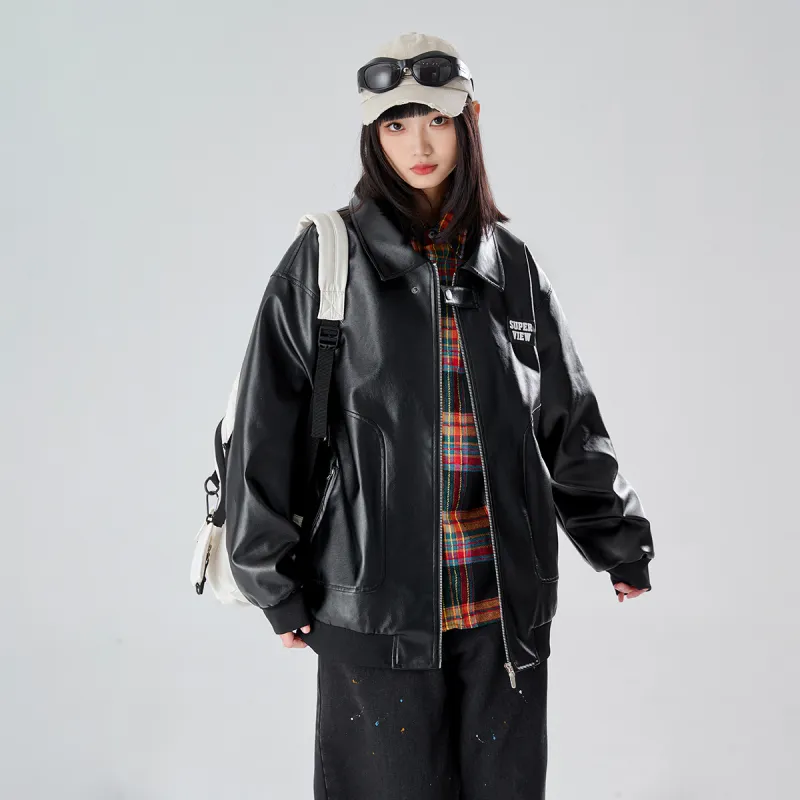 S.view Leather Jacket Unisex Black-2