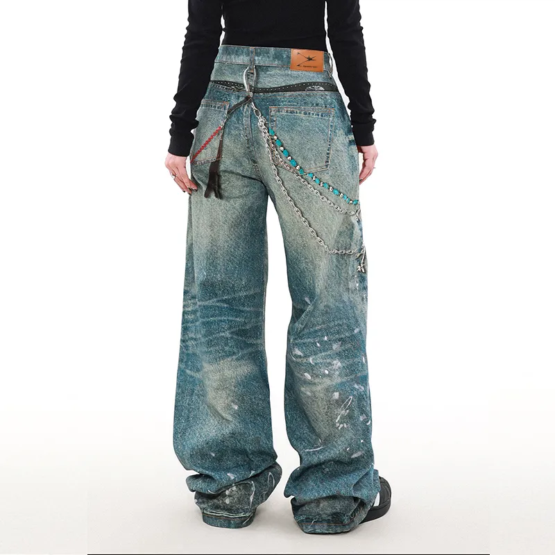 REMODUTION Jeans Unisex Blue 3D Print-4