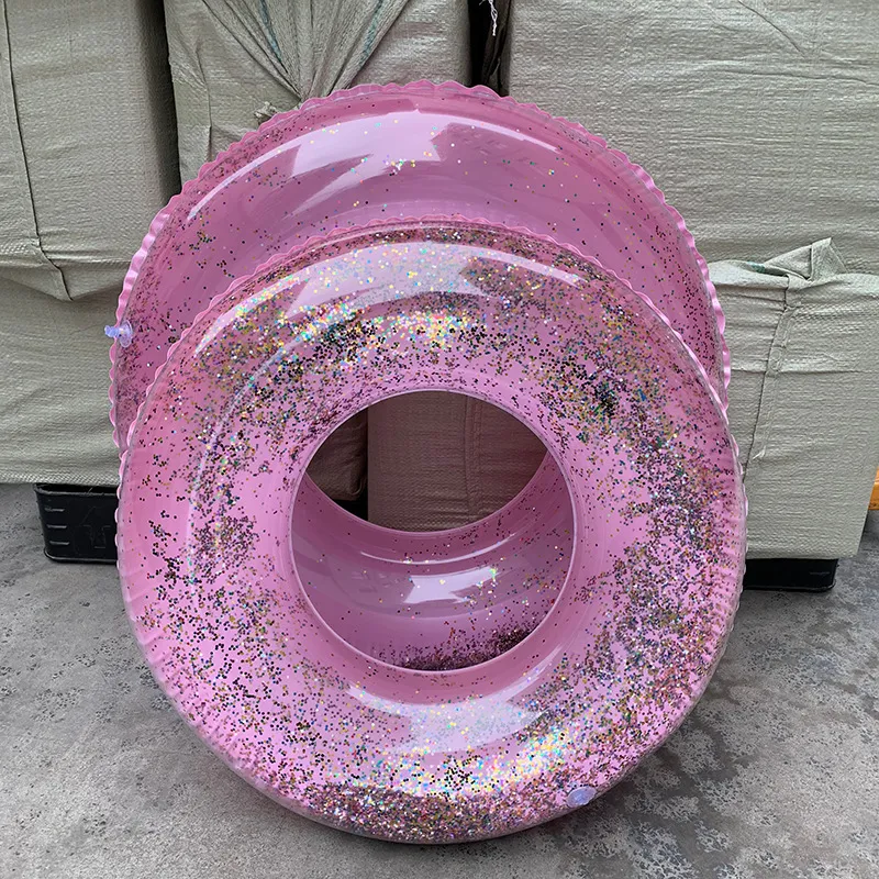 Genius Dawn Moon PVC Inflatable Multicolor Transparent Sequins Pink Round Life Jacket With Sequins Outdoor Unisex-2