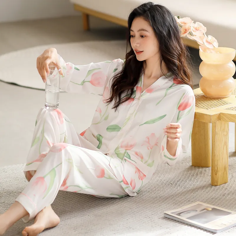 MIIOW Trend Party Series Pajama Set Women's White-3