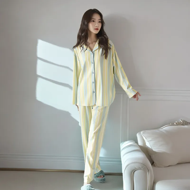 MIIOW Trend Party Series Pajama Set Women's Yellow Green-4