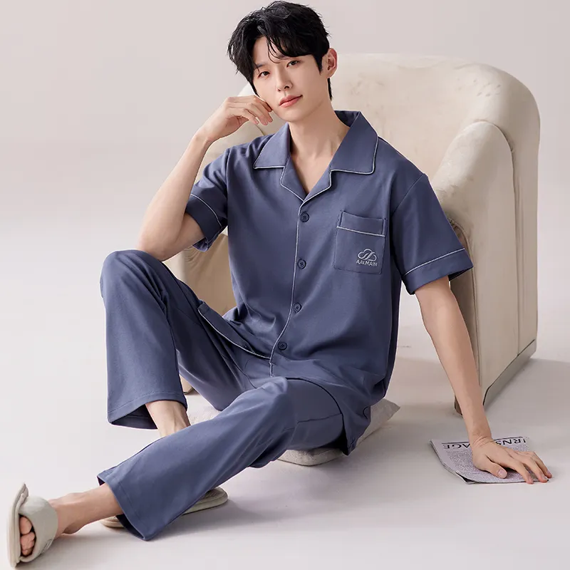 MIIOW Cool One Summer Series Pajama Set Men's Navy Blue-5