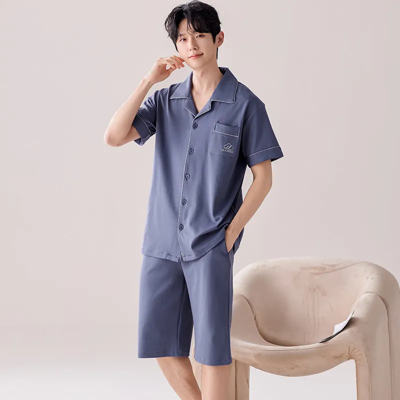 MIIOW Cool One Summer Series Pajama Set Men's Navy Blue-1