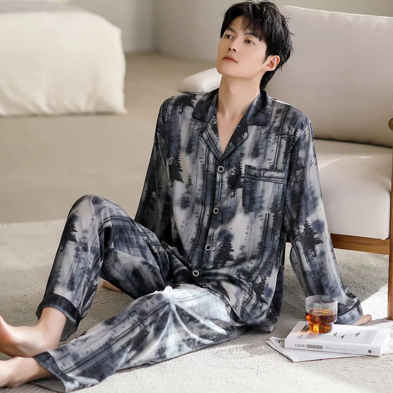MIIOW Trend Party Series Pajama Set Men's Slate Gray-1