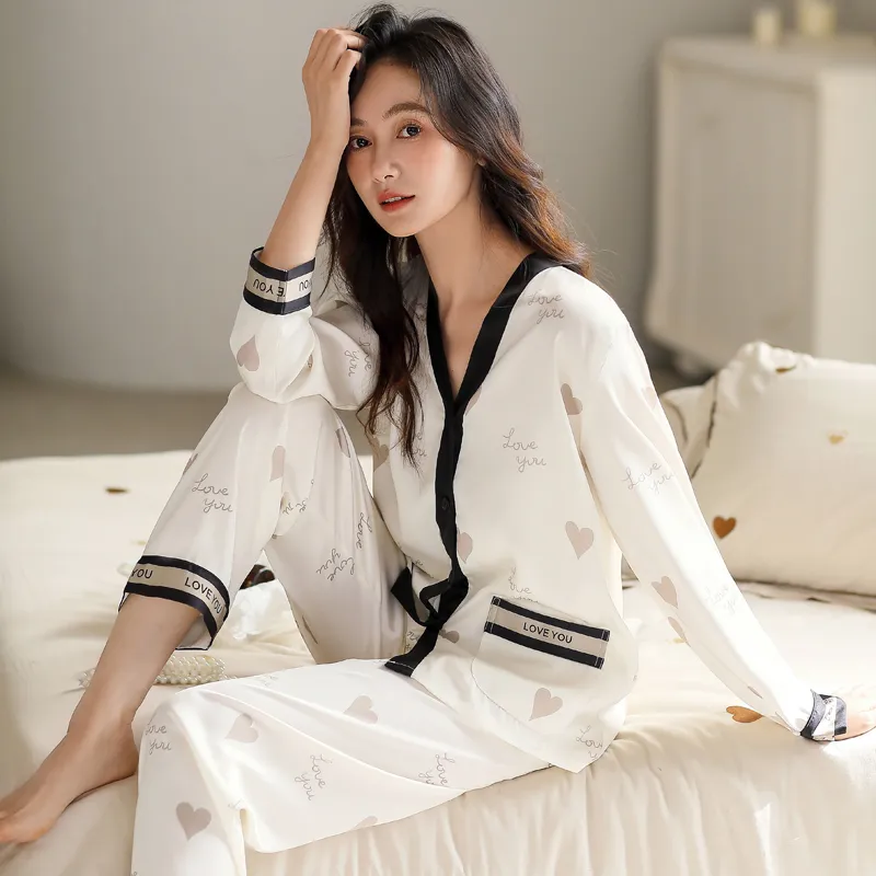 MIIOW Trend Party Series Pajama Set Women's White-2