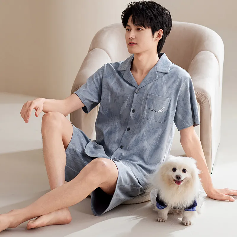 MIIOW Cool One Summer Series Pajama Set Men's Sky Blue-5