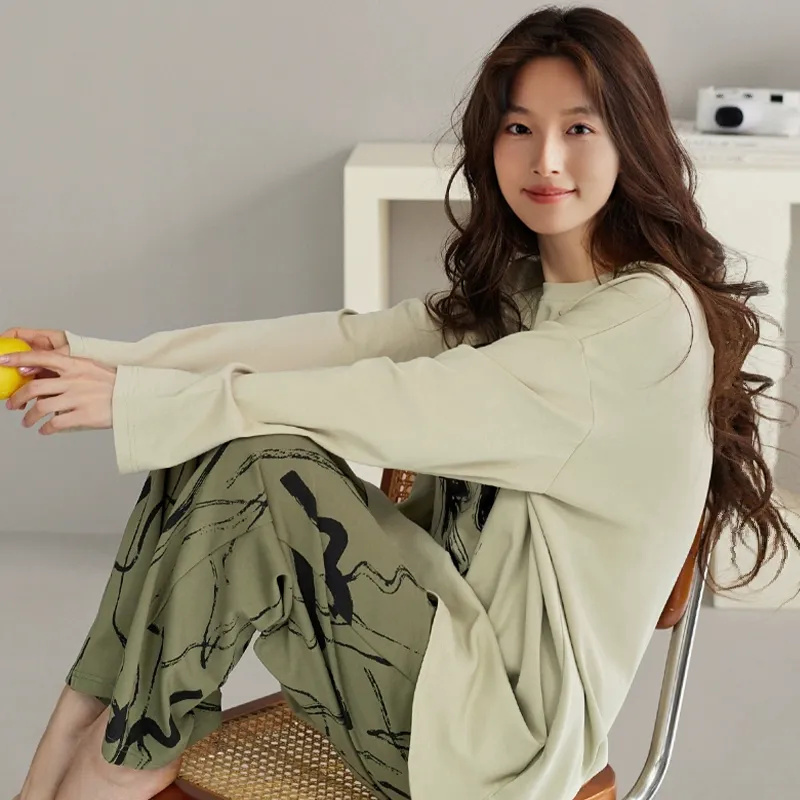MIIOW Pajama Set Women's Yellow Green-4