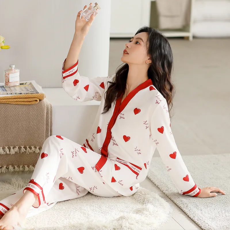 MIIOW Trend Party Series Pajama Set Women's White-1