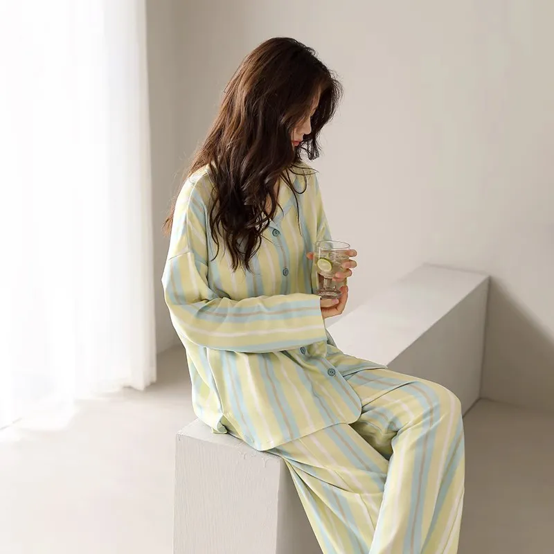 MIIOW Trend Party Series Pajama Set Women's Yellow Green-2