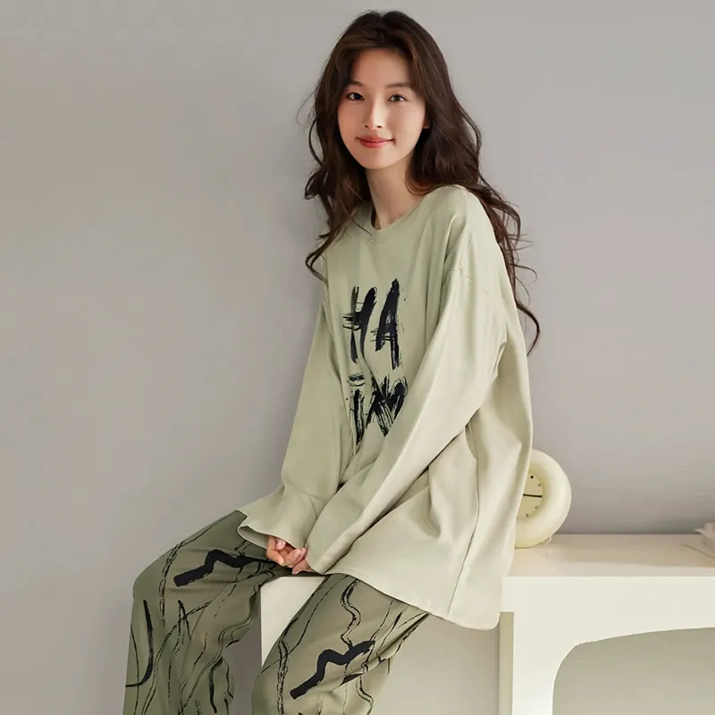 MIIOW Pajama Set Women's Yellow Green-3