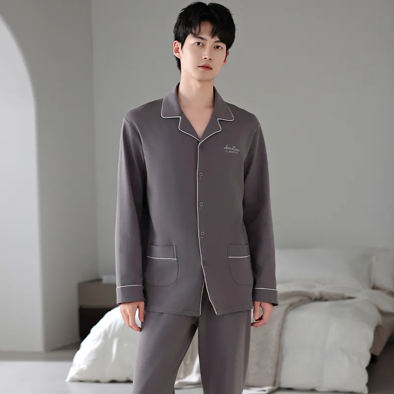 MIIOW Pajama Set Men's Dark Brown-5