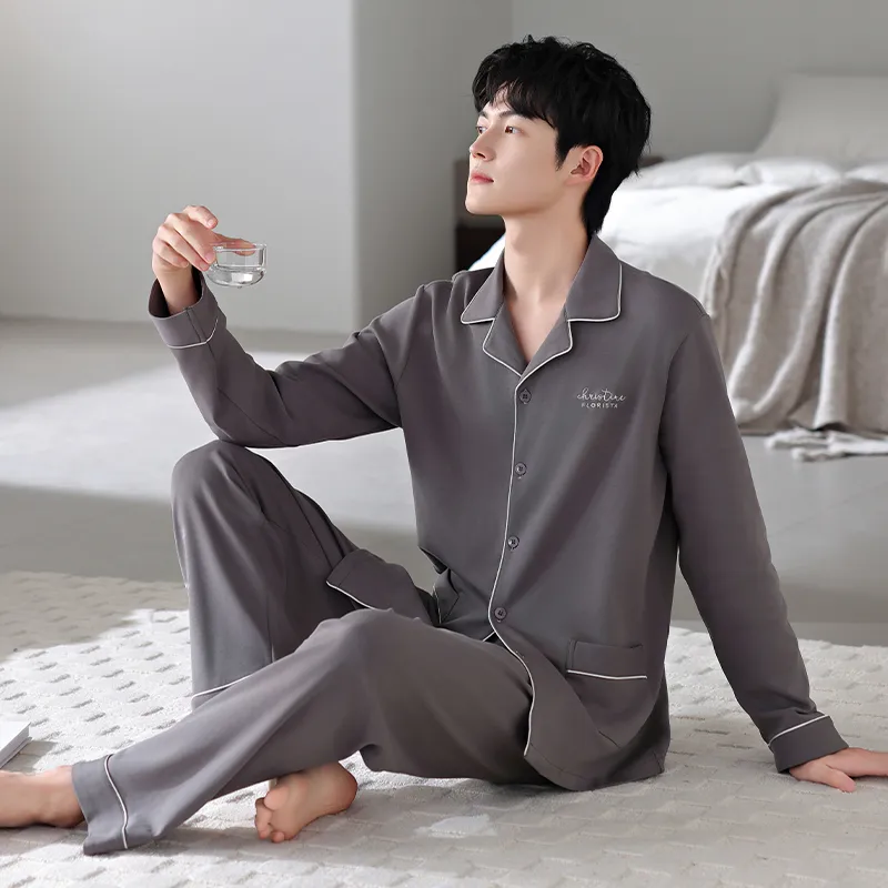 MIIOW Pajama Set Men's Dark Brown-4