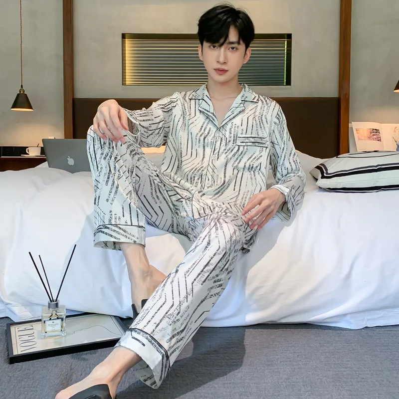 MIIOW Trend Party Series Pajama Set Men's White-1
