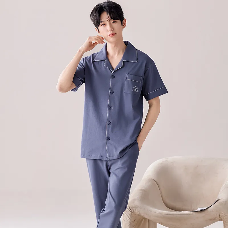 MIIOW Cool One Summer Series Pajama Set Men's Navy Blue-1