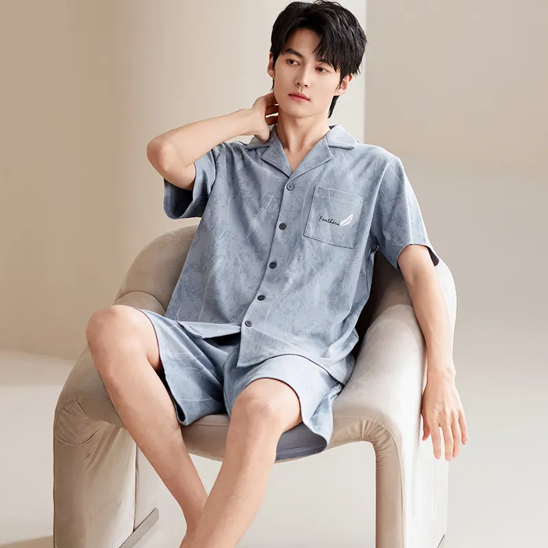 MIIOW Cool One Summer Series Pajama Set Men's Sky Blue-4