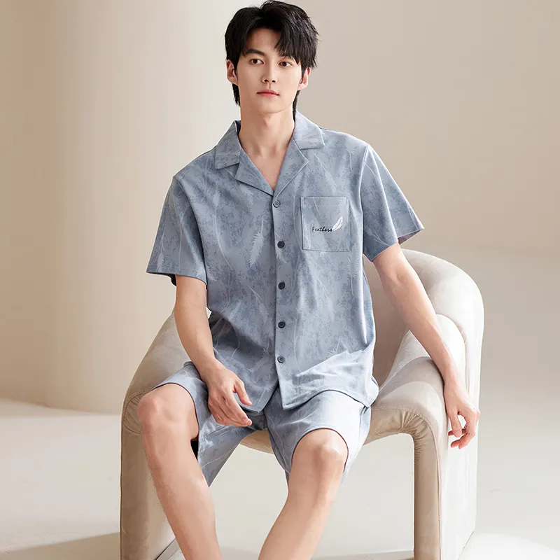 MIIOW Cool One Summer Series Pajama Set Men's Sky Blue-3