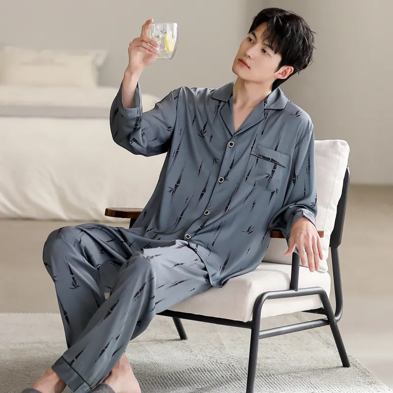 MIIOW Trend Party Series Pajama Set Men's Steel Blue-2