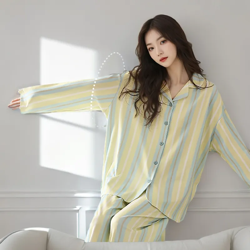 MIIOW Trend Party Series Pajama Set Women's Yellow Green-1