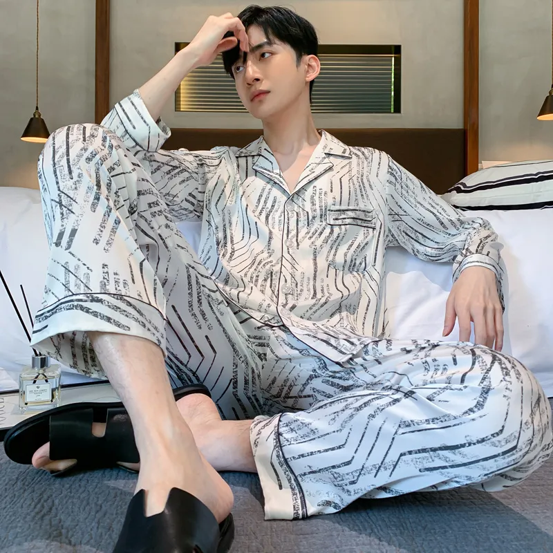 MIIOW Trend Party Series Pajama Set Men's White-4