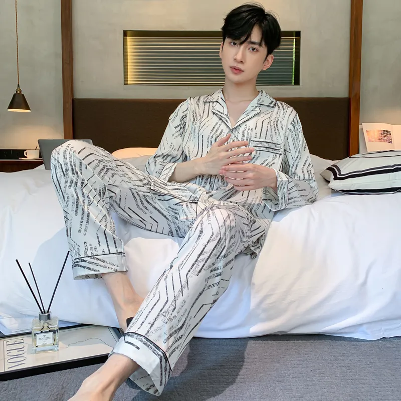 MIIOW Trend Party Series Pajama Set Men's White-2