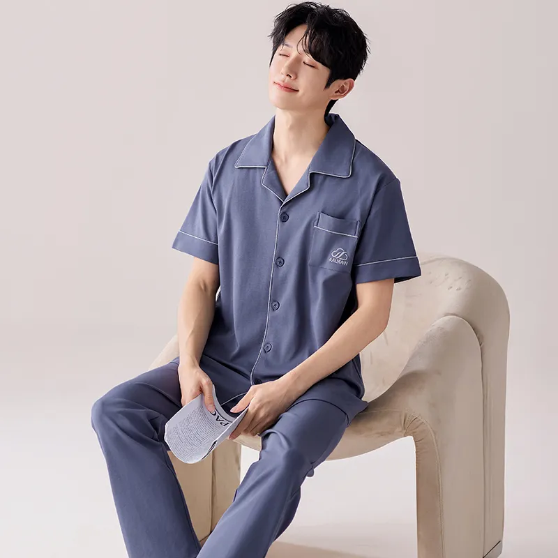 MIIOW Cool One Summer Series Pajama Set Men's Navy Blue-3