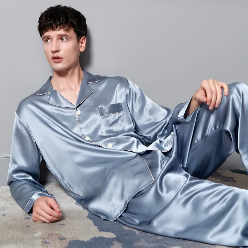 Silk boundary Men Pajama Sets-7
