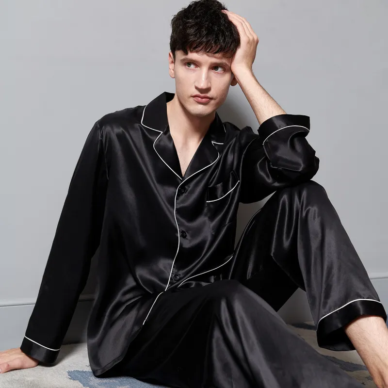 Silk boundary Men Pajama Sets-17