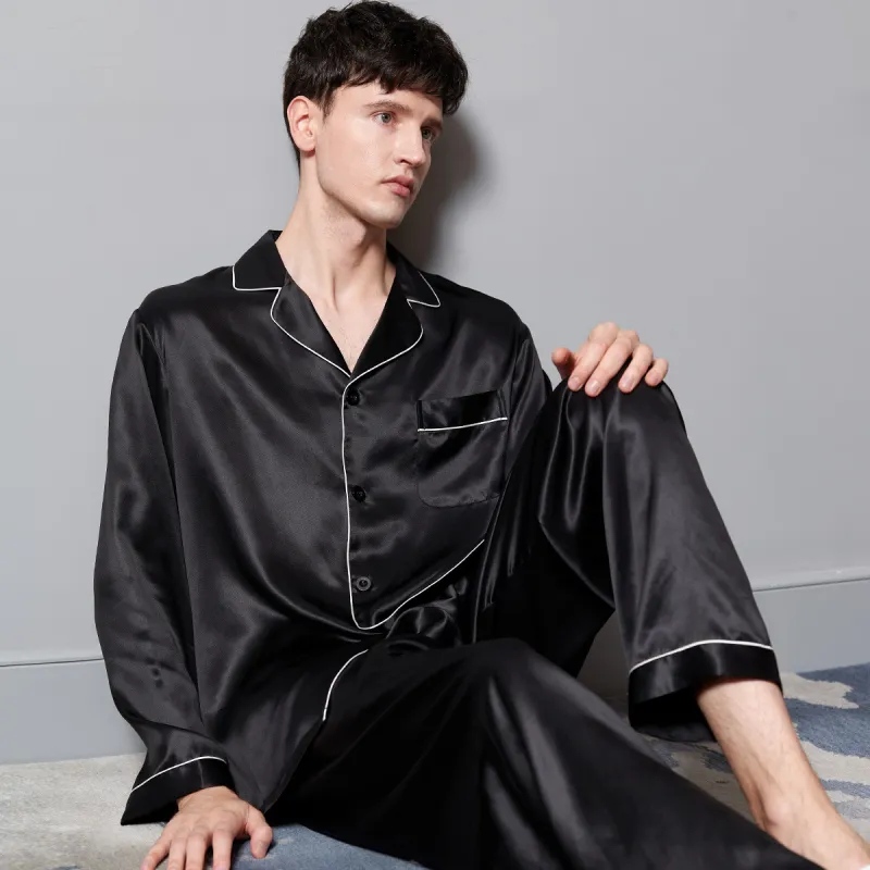 Silk boundary Men Pajama Sets-18