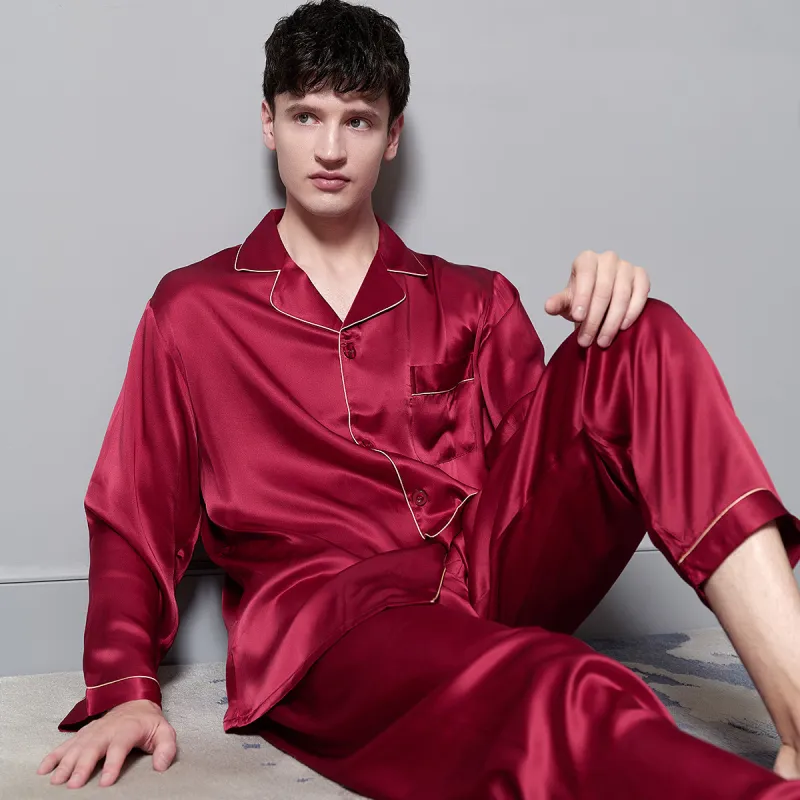 Silk boundary Men Pajama Sets-1