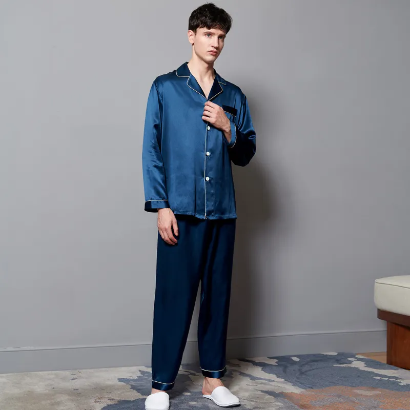 Silk boundary Men Pajama Sets-39