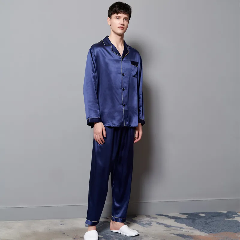 Silk boundary Men Pajama Sets-28
