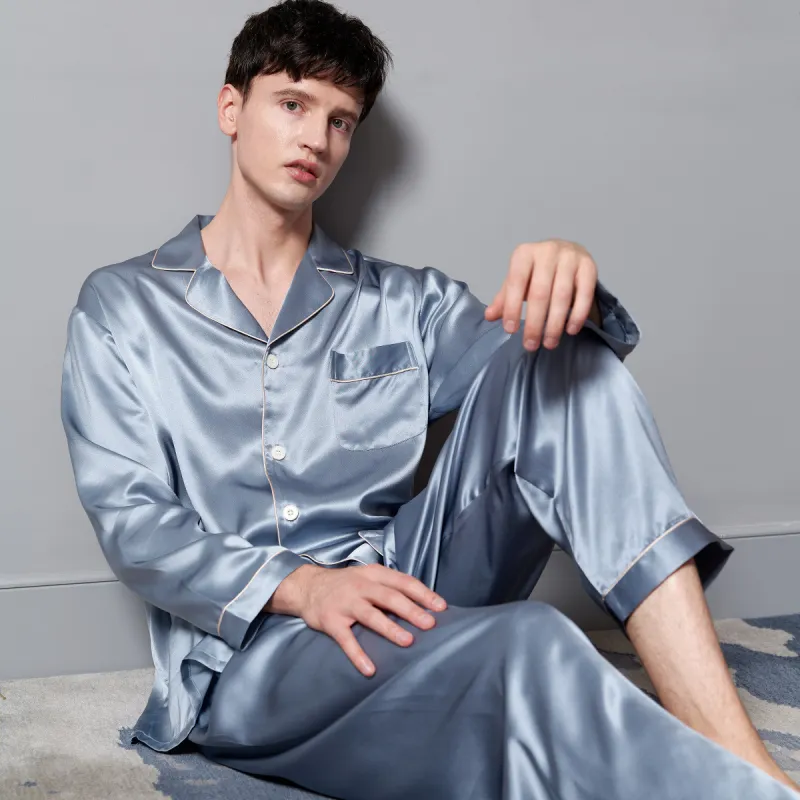 Silk boundary Men Pajama Sets-8