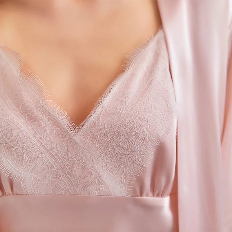 Silk Boundary Pajama Set Women's Pink-1