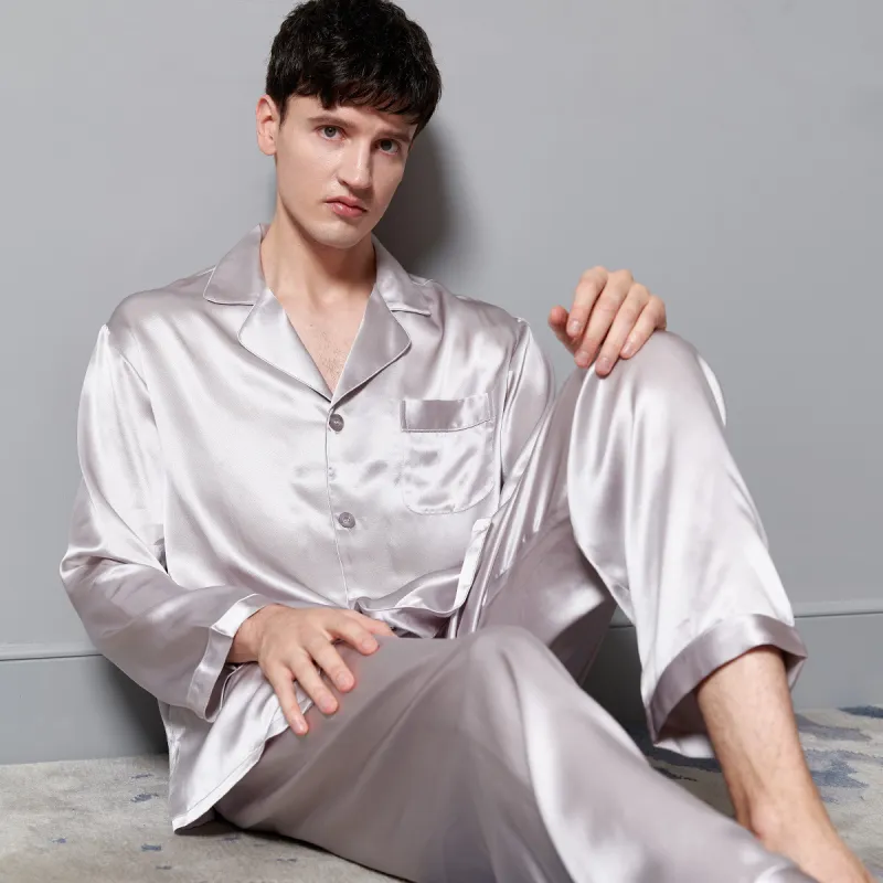 Silk boundary Men Pajama Sets-33