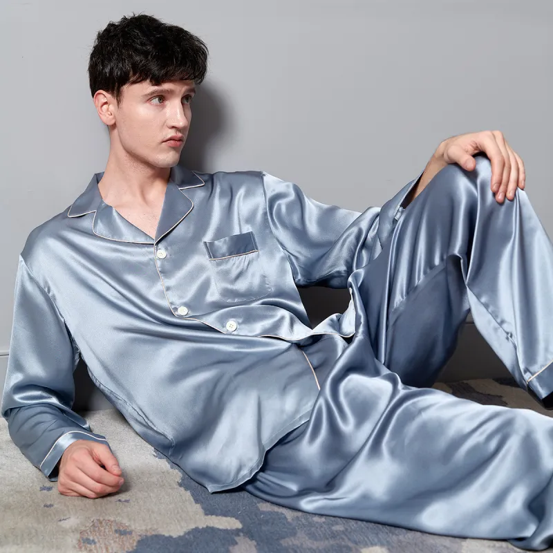 Silk boundary Men Pajama Sets-6
