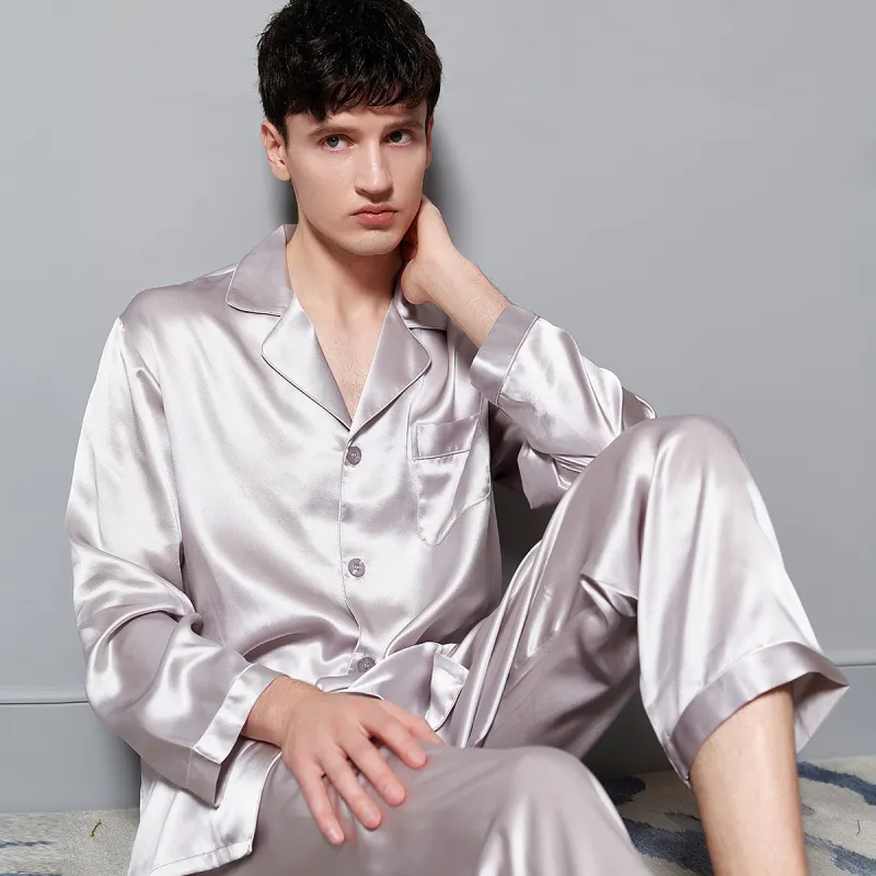 Silk boundary Men Pajama Sets-31