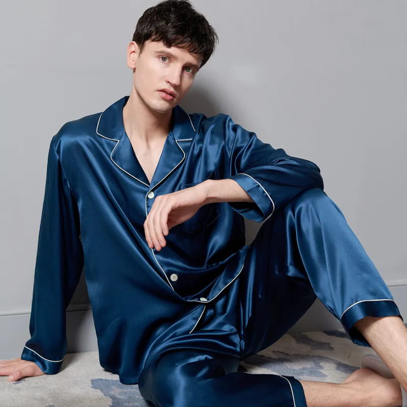 Silk boundary Men Pajama Sets-37