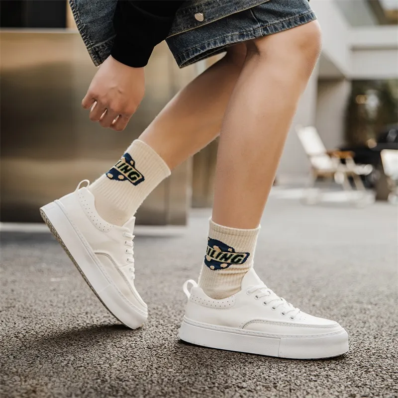Product B Low Top Skateboard Shoes Men's White-3