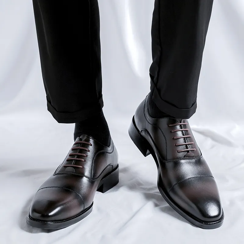 Product B Dress Shoes Men Low Top Brown/Black/Red-1
