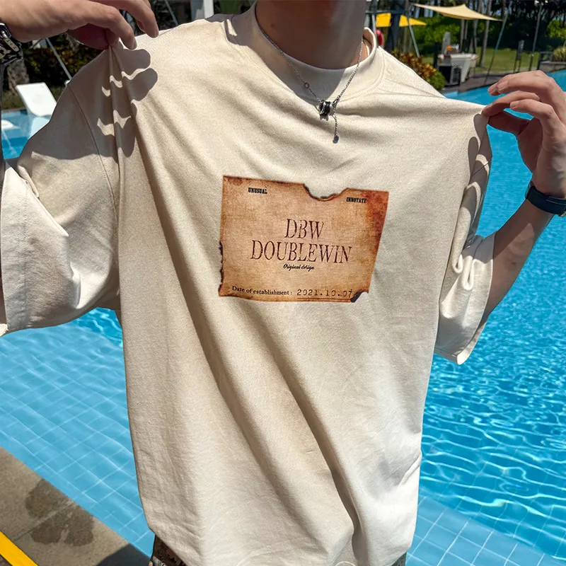 DBW DOUBLEWIN T Shirts Unisex Apricot-6