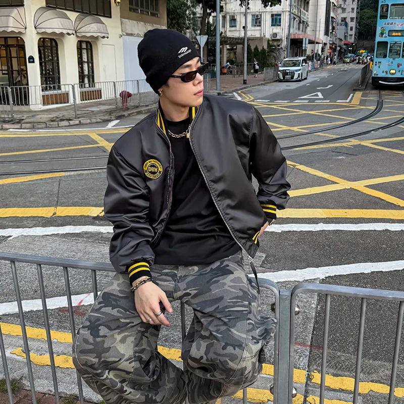 DBW DOUBLEWIN Baseball Jacket Unisex Gray-6