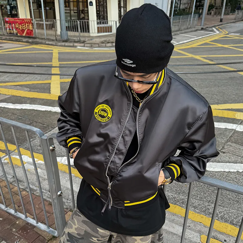 DBW DOUBLEWIN Baseball Jacket Unisex Gray-3