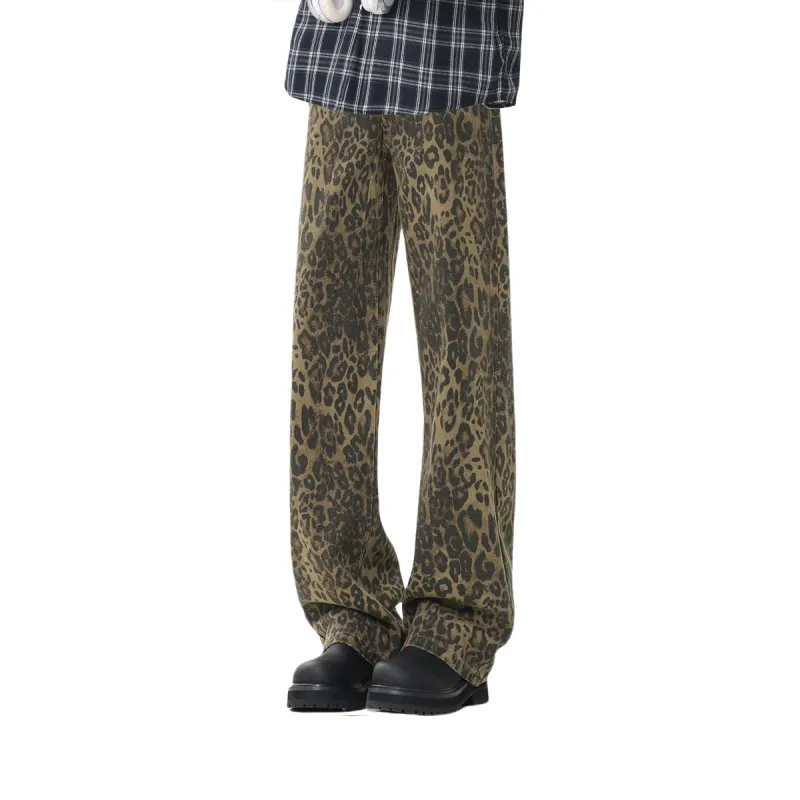 MINEPAIR Jeans Unisex Leopard Print-2