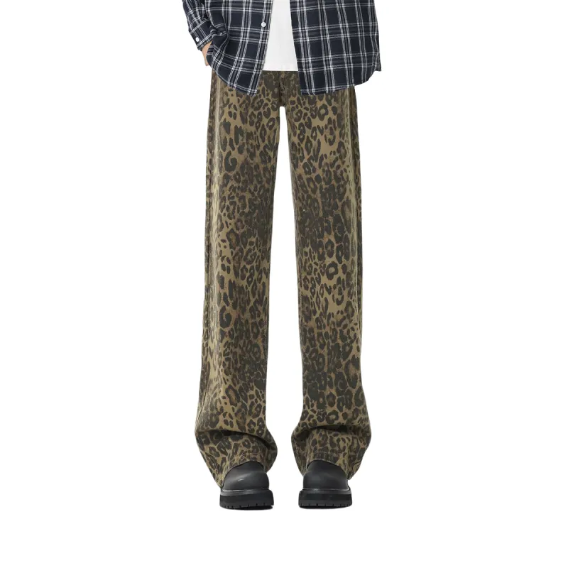 MINEPAIR Jeans Unisex Leopard Print-4
