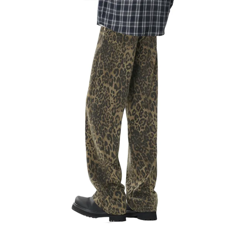 MINEPAIR Jeans Unisex Leopard Print-3