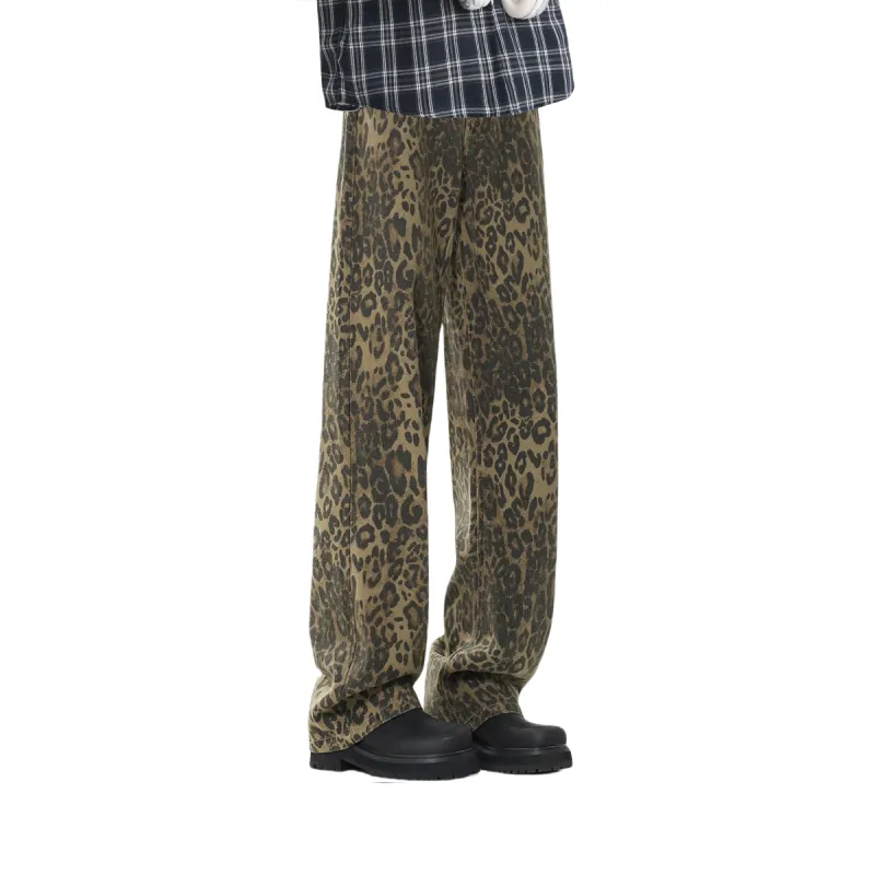 MINEPAIR Jeans Unisex Leopard Print-5