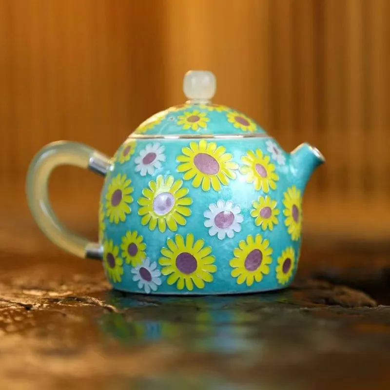 SHUNQINYINLOU 999 Fine Silver Teapots Unisex-1