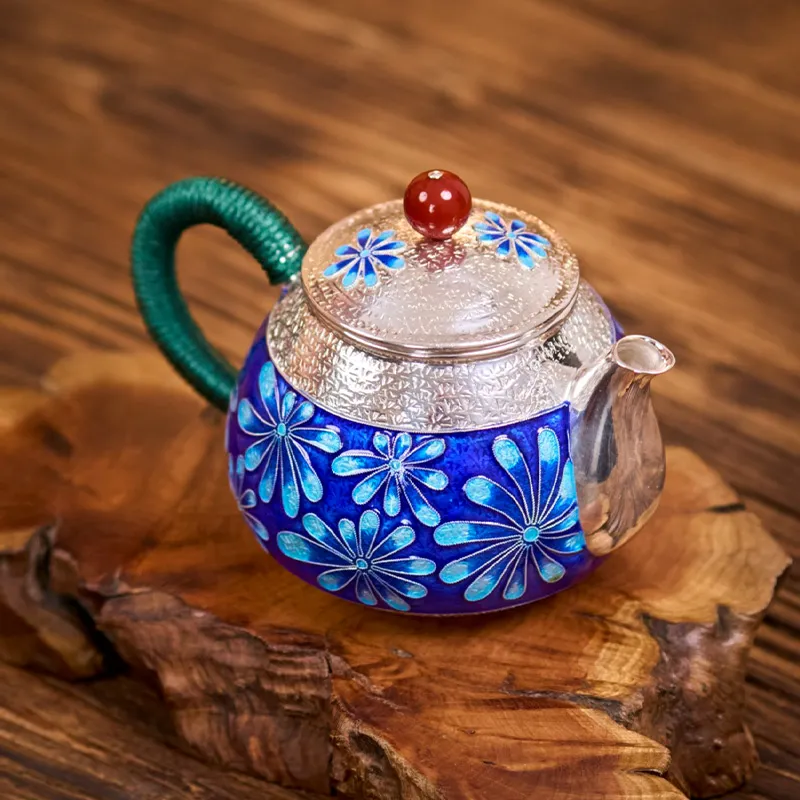 SHUNQINYINLOU 999 Fine Silver Teapots Unisex-2